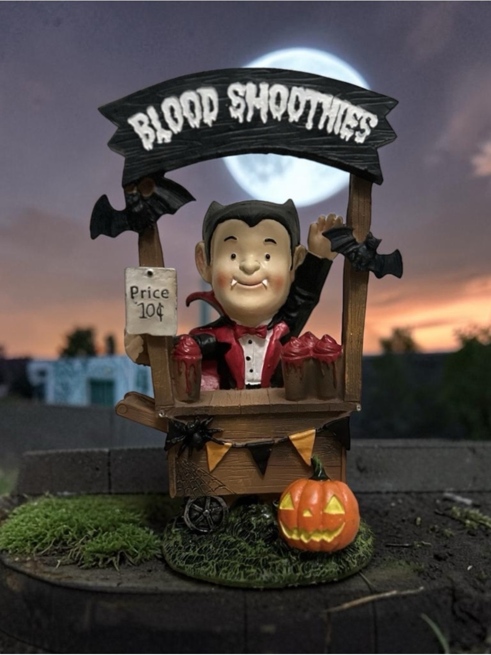 Halloween Vampire Candy Cart Figurine - Black, Red, Orange